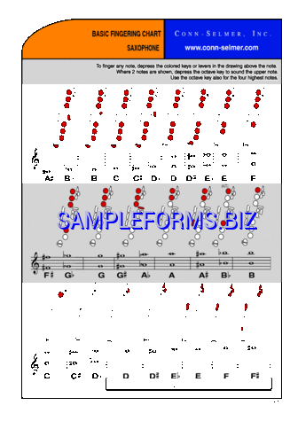 Saxophone Basic Fingering Chart pdf free